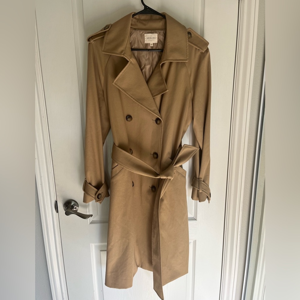Sezane Scott Trench Camel